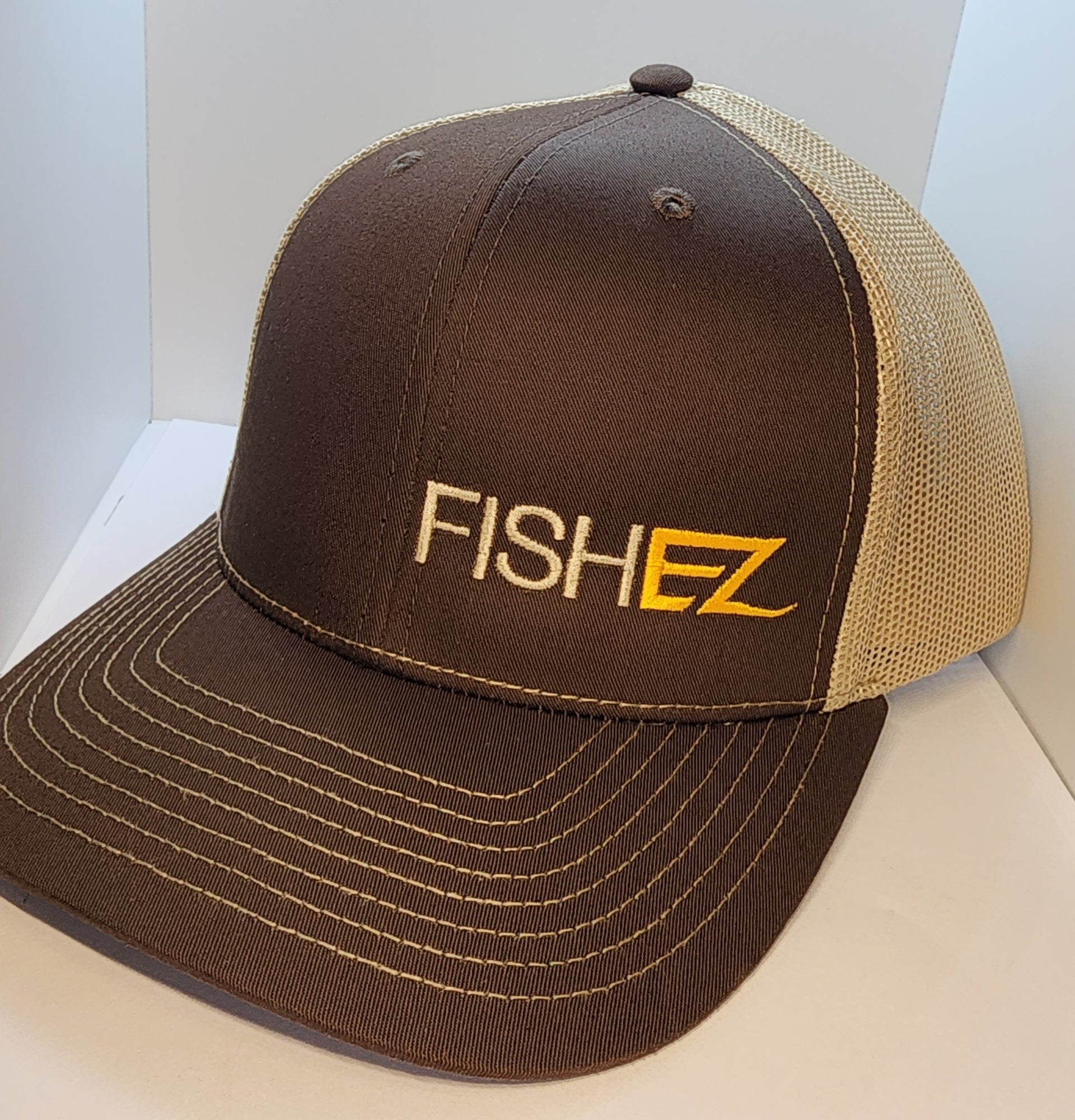 Buy A Man Eat Fish Hat / Trucker Cap Brown/ Khaki